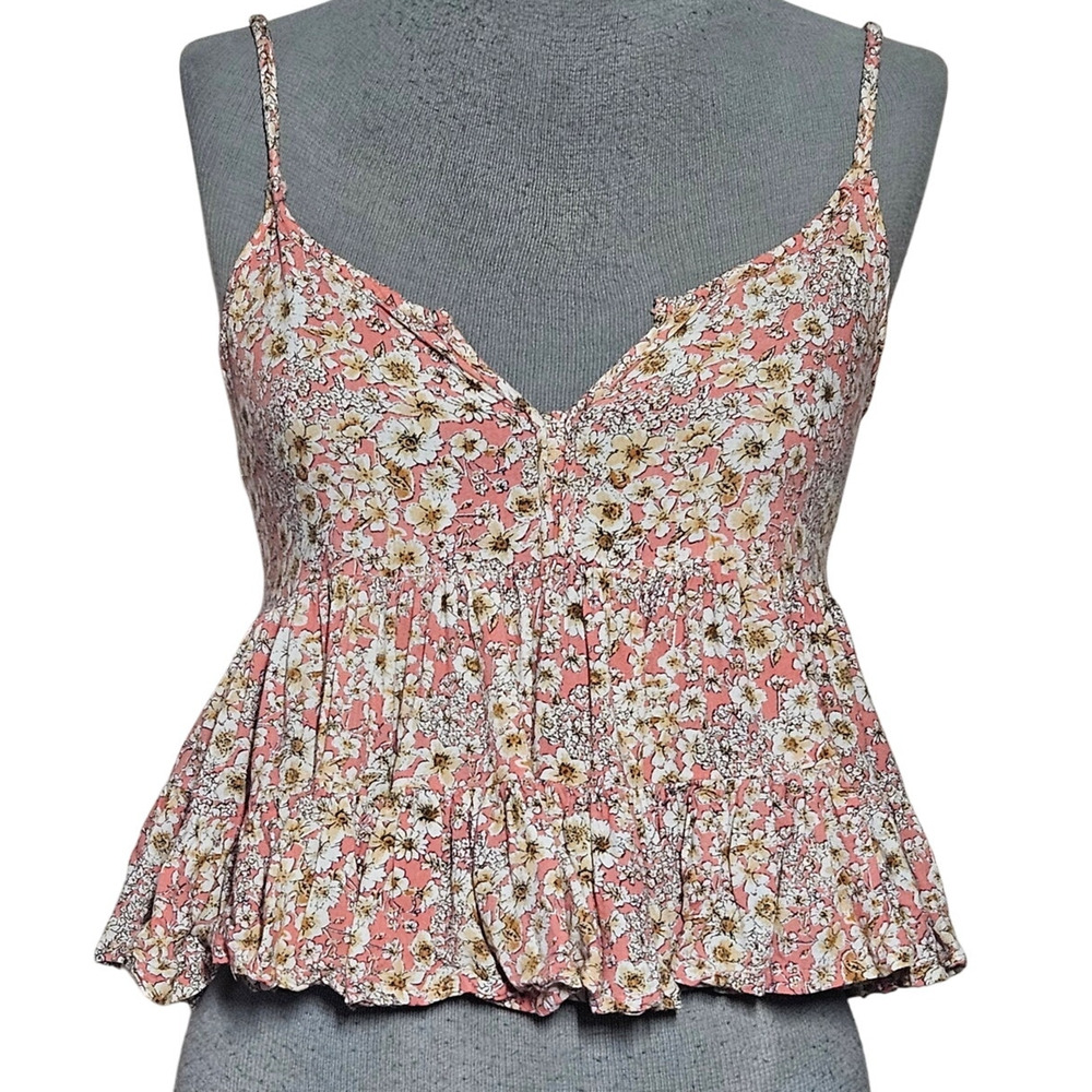 Patrons of Peace Floral Ruffle Tank Size XS